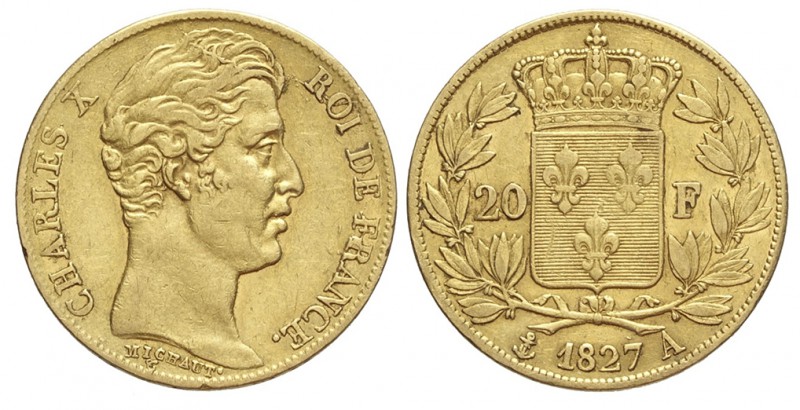 France 20 Francs 1827

France, Charles X, 20 Francs 1827 A, Au mm 21 g 6,43, B...