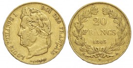France 20 Francs 1843

France, Louis Philippe I, 20 Francs 1843 A, Au mm 21 g 6,44, colpetto BB