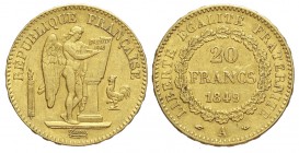 France 20 Francs 1849

France, Second Republic, 20 Francs 1849 A, Au mm 21 g 6,45, BB-SPL