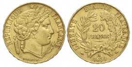 France 20 Francs 1851

France, Second Republic, 20 Francs 1851 A, Au mm 21 g 6,44, SPL
