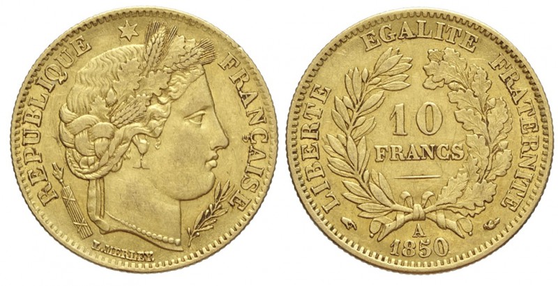 France 10 Francs 1850

France, Second Republic, 10 Francs 1850 A, Au mm 19 g 3...