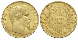 France 20 Francs 1859

France, Napoleon III, 20 Francs 1859 A, Au mm 21 g 6,45, SPL-FDC