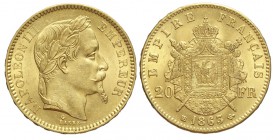 France 20 Francs 1863

France, Napoleon III, 20 Francs 1863 BB, Au mm 21 g 6,45, SPL-FDC
