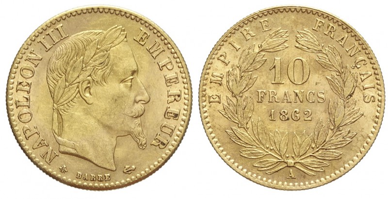 France 10 Francs 1862

France, Napoleon III, 10 Francs 1862 A, Au mm 19 g 3,21...