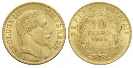 France 10 Francs 1864

France, Napoleon III, 10 Francs 1864 A, Au mm 19 g 3,22, SPL-FDC