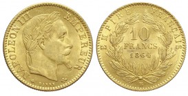 France 10 Francs 1864

France, Napoleon III, 10 Francs 1864 BB, Au mm 19 g 3,21, SPL-FDC