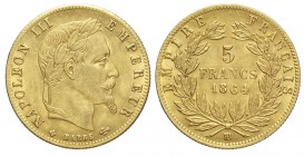 France 5 Francs 1864

France, Napoleon III, 5 Francs 1864 BB, Au mm 16,5 g 1,61, SPL+