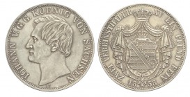 Germany 2 Thaler 1858 F

Germany, Saxony-Albertine, Johann, 2 Thaler 1858 F, Ag mm 41 moneta pulita altrimenti SPL