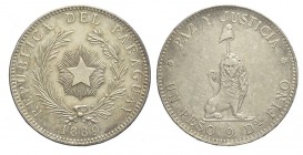Paraguay Peso 1889

Paraguay, Republic, Peso 1889, Ag mm 37,5 BB-SPL