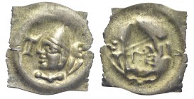 Switzerland Bracteate 1350-1400

Switzerland, Tiengen, Lords of Krenkingen (1350-1400), Bracteate, Bonhoff 1793 Ag mm 16,5 g 0,30 SPL