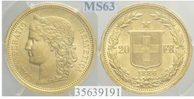 Switzerland 20 Francs 1886

Switzerland, Confederation, 20 Francs 1886, Au mm 21 g 6,44, Slab PCGS MS63