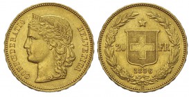 Switzerland 20 Francs 1896

Switzerland, Confederation, 20 Francs 1894, Au mm 21,5 g 6,45 SPL