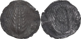 Greek Italy. Southern Lucania, Metapontum. AR Third Stater - Drachm, c. 540-510 BC. Obv. Barley-ear with seven grains. Rev. Incuse ear of barley with ...