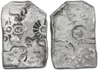 India. Mauryan Empire (340-181 BC). AR Karshapana, 15 x 22 mm. AR. 3.40 g. Good VF.