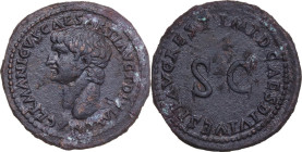 Germanicus (died 19 AD). AE As, Restitution issue, struck under Titus (80-81 AD). Obv. GERMANICVS CAESAR TI AVG F DIVI AVG N. Bare head left. Rev. IMP...