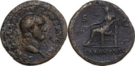 Galba (68-69). AE Sestertius. Rome mint. November, 68 AD. Obv. SER GALBA IMP CAES AVG TR P. Laureate head right. Rev. PAX AVGVST (in exergue) SC. Pax ...