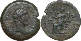 Antoninus Pius (138-161). AE Drachm, Alexandria mint, year 13 (149/50 AD.). Obv. ΑΥΤ Κ Τ ΑΙΛ ΑΔΡ ΑΝΤωΝΙΝΟϹ ϹΕΒ ΕΥϹ. Laureate head right. Rev. Dikaiosy...