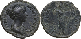 Faustina II, wife of Marcus Aurelius (died 176 AD). AE As. Struck under Antoninus Pius, 145-146 AD. Obv. FAVSTINAE AVG PII AVG FIL. Draped bust right,...