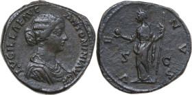 Lucilla, wife of Lucius Verus (died 183 AD). AE Sestertius. Rome mint, 164-169 AD. Obv. LVCILLAE AVG ANTONINI AVG F. Draped bust right. Rev. VENVS S C...