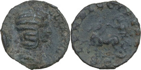 Julia Domna (died 217 AD.). AE cast As, Limes coinage. Obv. [IVLIA PIA] FELIX [AVG]. Diademed and draped bust right, on crescent. Rev. LVNA LVCIFERA. ...