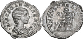 Julia Soaemias, mother of Elagabalus (died 222 AD). AR Denarius, Rome mint, 218-220. Obv. IVLIA SOAEMIAS AVG. Draped bust right. Rev. VENVS CAELESTIS....