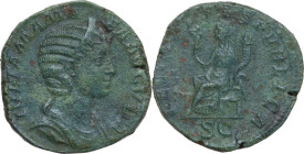 Julia Mamaea, mother of Severus Alexander (died 225 AD). AE Sestertius, Rome mint, 230 AD. Obv. IVLIA MAMAEA AVGVSTA. Diademed and draped bust right. ...