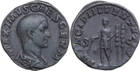 Maximus as Caesar (235-238). AE Sestertius, Rome mint, 236-238 AD. Obv. MAXIMVS CAES GERM. Bare-headed and draped bust right. Rev. PRINCIPI IVVENTVTIS...