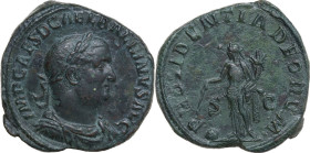 Balbinus (238 AD). AE Sestertius, 238 AD. Obv. IMP CAES D CAEL BALBINVS AVG. Laureate, draped and cuirassed bust right. Rev. PROVIDENTIA DEORVM SC. Pr...