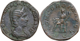 Otacilia Severa, wife of Philip I (244-249). AE Sestertius, Rome mint, 244-249. Obv. MARCIA OTACIL SEVERA AVG. Diademed and draped bust right. Rev. CO...