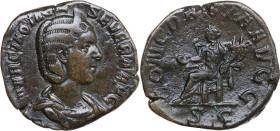 Otacilia Severa, wife of Philip I (244-249). AE Sestertius, 244-249 AD. Obv. MARCIA OTACIL SEVERA AVG. Diademed and draped bust right. Rev. CONCORDIA ...