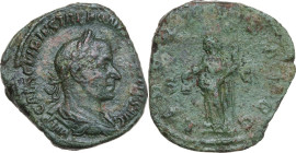 Trebonianus Gallus (251-253). AE Sestertius, Rome mint, 251-253. Obv. IMP CAES C VIBIVS TREBONIANVS GALLVS AVG. Laureate, draped and cuirassed bust ri...