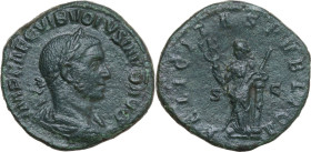 Volusian (251-253). AE Sestertius, Rome mint, 251-253. Obv. IMP CAE C VIB VOLVSIANO AVG. Laureate, draped and cuirassed bust right. Rev. FELICITAS PVB...