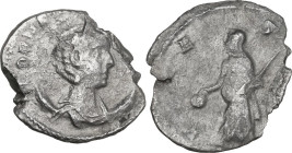 Cornelia Supera, wife of Aemilian (died 253 AD). AR Antoninianus. Obv. [C] CORNEL [SVPERA AVG]. Diademed and draped bust right, on crescent. Rev. VES[...