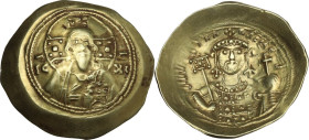 Michael VII Ducas (1071-1078). EL Histamenon Nomisma, Constantinople mint. Obv. IC-XC. Nimbate bust of Christ facing, wearing pallium and colobium, ra...