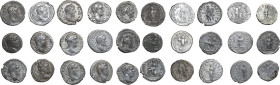 The Roman Empire. Multiple lot of fifteen (15) unclassified AR Septimius Severus coins.