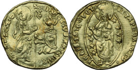 Genoese Colonies. Foglia Vecchia (Phocaea). Dorino Gattilusio (1400-1449), Lord of Chio, Lesbo and Due Focee. AV Ducat imitating the venetian type. Ob...