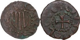 Alghero. Carlo V d'Asburgo (1517-1556). Minuto. CNI 3/18; MIR (Piem. Sard. Lig. Cors.) 2/1. MI. 0.94 g. 15.00 mm. Debolezze di conio. Di ottima fattur...
