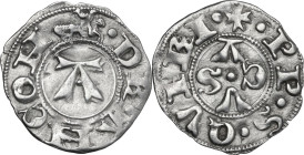 Ancona. Monetazione Comunale e Autonoma (XII sec.-1532). Bolognino. CNI 54/56; Villoresi 39 var. b). AG. 0.92 g. 18.00 mm. NC. Bel BB.