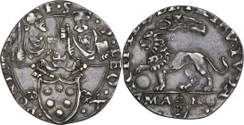 Ancona. Leone X (1513-1521), Giovanni De Medici. Giulio. CNI 38/42; M. 74; Berm. 672; Villoresi 207. AG. 3.15 g. 24.00 mm. RR. Molto raro. Tosato, alt...