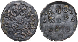 Ancona. Leone X (1513-1521), Giovanni De Medici. Picciolo. CNI 122; M. 92; Berm. 683; Villoresi 219. MI. 0.63 g. 16.00 mm. NC. Alcuni autori attribuis...