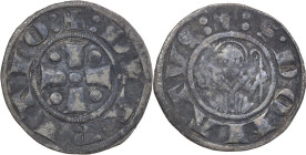 Arezzo. Repubblica ( XIII sec.). Grosso da 12 denari. CNI 13/15; MIR (Toscana, zecche) 8. AG. 1.22 g. 19.00 mm. R. qBB.