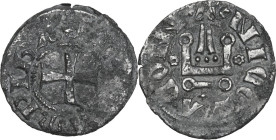 Campobasso. Nicola II di Monforte Conte (1461-1463). Denaro tornese. CNI tav. XII, 10; D'Andrea-Andreani pp. 287/8; MIR (Italia merid.) 369; Ruotolo -...