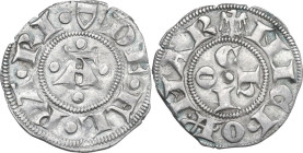 Ferrara. Nicolo II o III d'Este (1361-1388) (1393-1441). Marchesano grosso. CNI 1/6 - 1/2; MIR (Emilia) 218 - 221. AR. 1.20 g. 18.00 mm. qSPL.