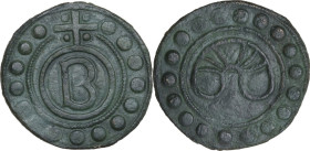 Firenze. Repubblica (Sec. XIII-1532). Tessera mercantile, XIII-XIV sec. AE. 4.32 g. 22.50 mm. Di modulo largo e di peso considerevole. Bel BB.