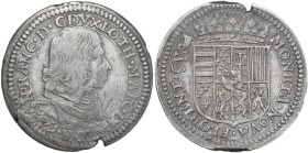Firenze. Niccolò Francesco di Lorena Duca (1634-1635). Quarto di ducatone o testone 1635. CNI 2/3; Gal. XL, 6/9; MIR (Firenze) 319/2. AG. 8.58 g. 31.0...