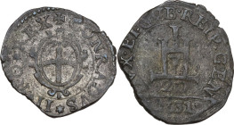 Genova. Dogi Biennali (1528-1797), II fase (1541-1637). Da 20 denari 1631. CNI 6/7; MIR (Piem. Sard. Lig. Cors.) 246/1. MI. 2.49 g. 20.50 mm. Tracce d...