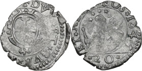 Genova. Dogi Biennali (1528-1797), III fase (1637-1797). Da 20 denari 1645. CNI 5/6; MIR (Piem. Sard. Lig. Cors.) 347/3. MI. 1.83 g. 18.00 mm. R. BB.