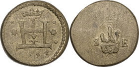 Genova. Dogi Biennali (1528-1797), III fase (1637-1797). Peso del mezzo scudo stretto 1698. 19.28 g. 28.50 mm. Al rovescio effigie di Santo accostato ...
