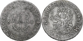 Genova. Dogi Biennali (1528-1797), III fase (1637-1797). Da 6 soldi e 8 denari 1720, sigle FMS. CNI 7/9; MIR (Piem. Sard. Lig. Cors.) 332/2. MI. 3.08 ...