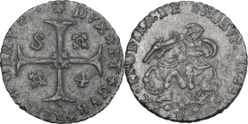Genova. Dogi Biennali (1528-1797), III fase (1637-1797). Da 4 soldi 1748. CNI 9/10; MIR (Piem. Sard. Lig. Cors.) 342/8. MI. 3.28 g. 20.00 mm. BB.